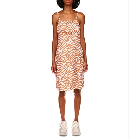 Sanctuary Snapshot Linen Midi Dress Size 12 - Picture 1 of 8